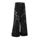 Lightning Strike Embroidered Jeans